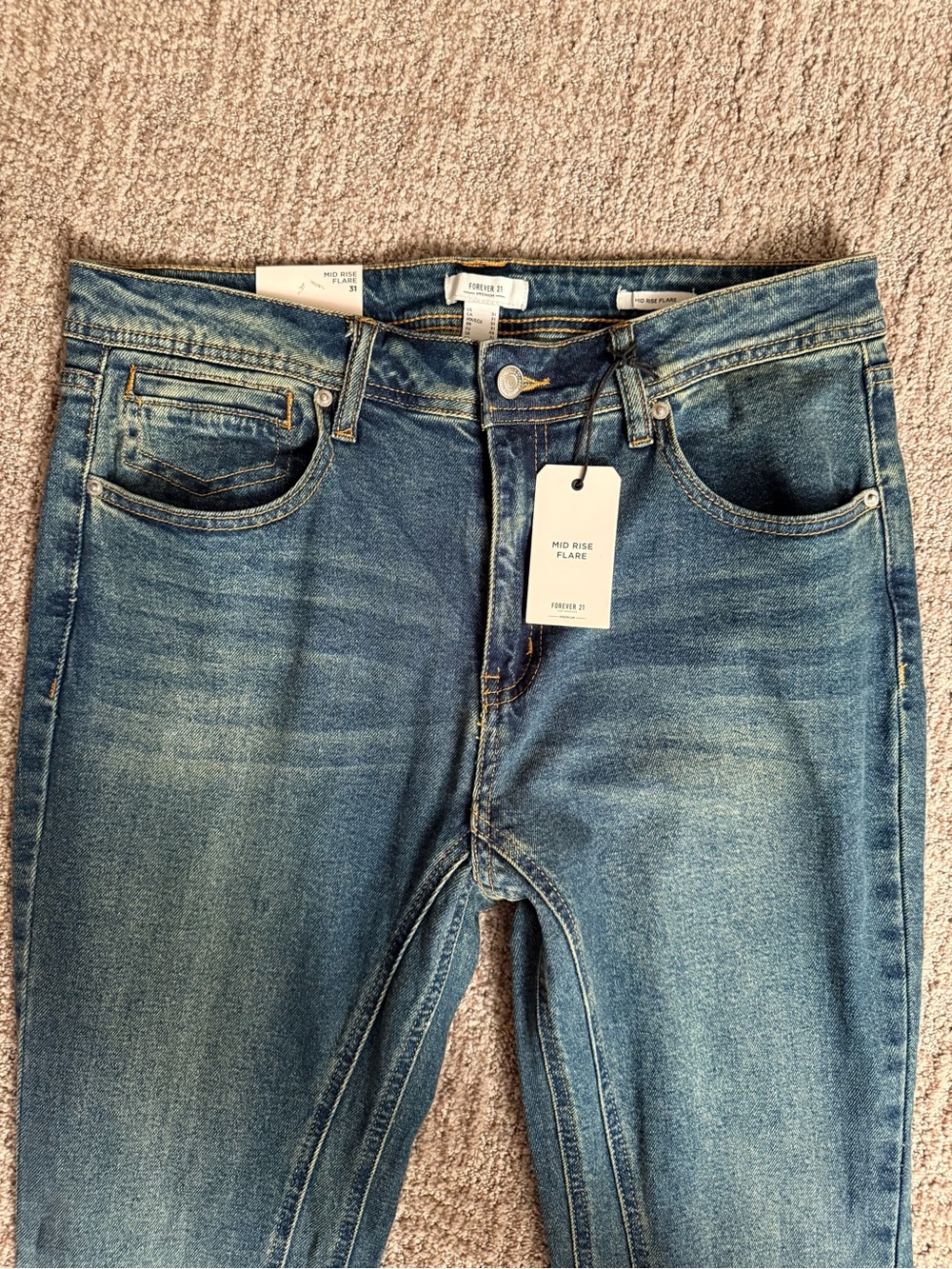 Mid Rise Flared Jeans - Picture 2 of 8